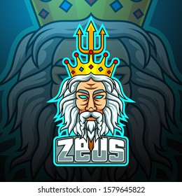 Zeus esport mascot logo design
