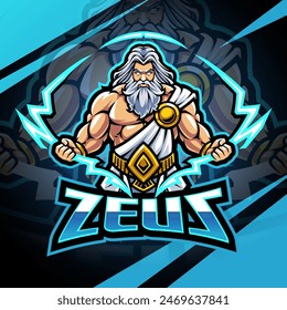 Diseño de logotipo de mascota Zeus esport