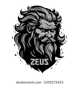 zeus face logo vector illustration