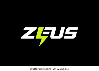 Diseño del logo tipográfico geométrico de Zeus.