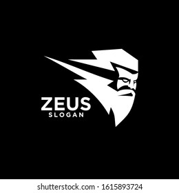 Zeus God Head Black Logo Design