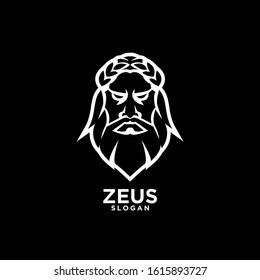 Zeus god head black logo design