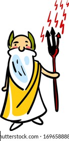 Zeus God, illustration, vector on white background