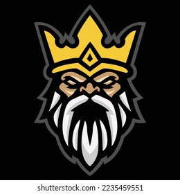 Zeus god lightning mascot gaming logo design vector template.EPS 10