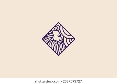 diseño del logotipo de la plantilla de vectores de zeus god lineart