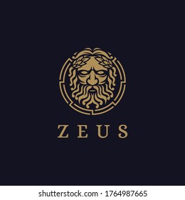 Zeus God logo icon illustration vector on dark background, Lopiter logo, jupiter logo