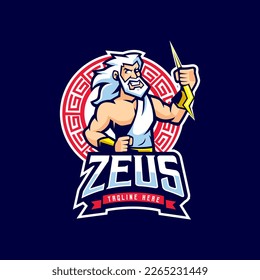 Zeus God Mascot Logo Design Vector