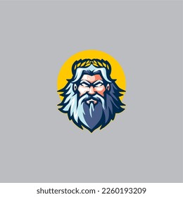 Zeus god of Olympus Logo Vector Design