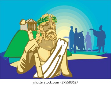 Zeus, the gods of Olympus. Vector