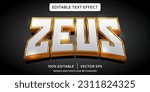 Zeus gold light color 3d editable text effect template
