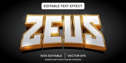 Zeus Gold Light Color 3d Editable Text Effect Template