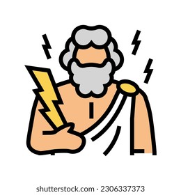 zeus greek god mythology color icon vector. zeus greek god mythology sign. isolated symbol illustration