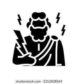 zeus greek god mythology glyph icon vector. zeus greek god mythology sign. isolated symbol illustration