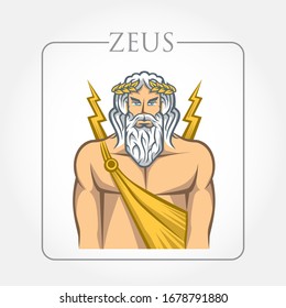 Zeus the Greek God Vector Illustration