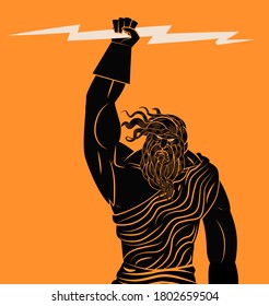 Zeus Greek Mythology God Throwing Rays