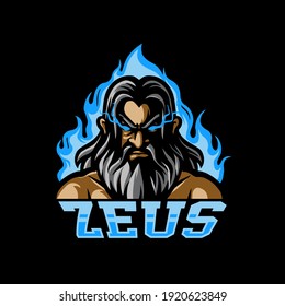 Zeus Head E Sport Mascot Logo