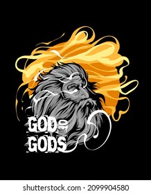 zeus head illustration premium vector, for t shirt