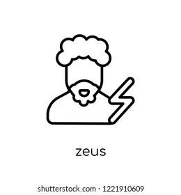 Zeus icon. Trendy modern flat linear vector Zeus icon on white background from thin line Fairy Tale collection, editable outline stroke vector illustration