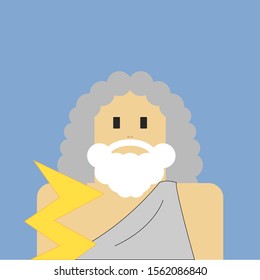 Zeus, ilustración, vector sobre fondo blanco.