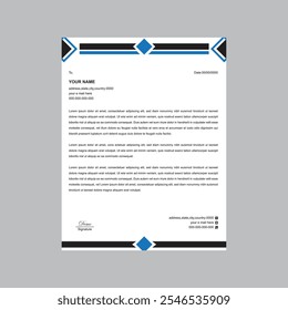 Zeus Inspired Bluish Color Letterhead Design  Powerful and Elegant Branding Concept for Professional Use