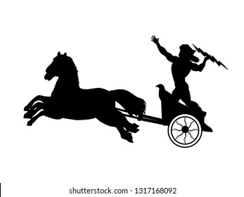 Zeus Jupiter god chariot lightning silhouette ancient mythology fantasy