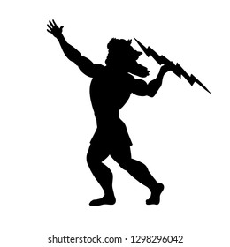 Zeus Jupiter god silhouette ancient mythology fantasy.