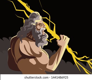 Zeus Jupiter God With Storm Ray