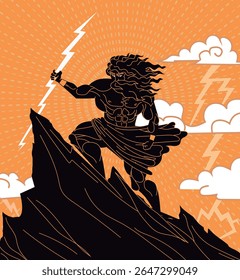 zeus júpiter grego de raios em montanha