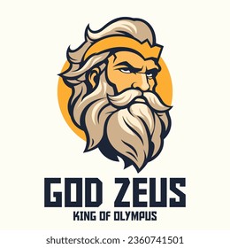 Zeus Lightning Icon Emblem: An emblem or badge featuring an icon of Zeus, the king of the gods and wielder of lightning bolts