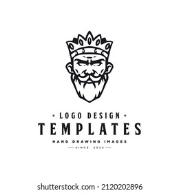 Zeus logo inspiration, god zeus logo vector with king crown.
