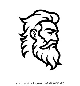 Zeus logo or modern line icon. Vector line art and icon design with bold outline. Black and white Pixel Perfect minimalistic symbol isolate white background. Creative logotype