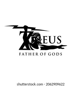 Zeus logo vector design, Design element for logo, poster, card, banner, emblem, t shirt. Vector illustration.