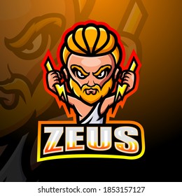 Zeus mascot esport logo design