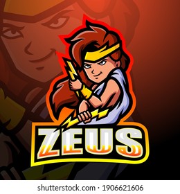 Zeus mascot esport logo design