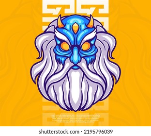 zeus mascot illustration vector template.