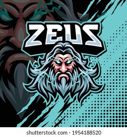 Zeus mascot logo design illustration