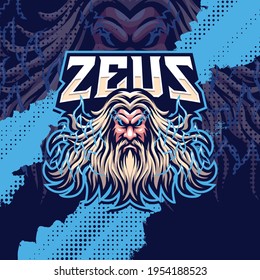 Zeus mascot logo design illustration