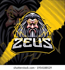Zeus mascot logo design illustration