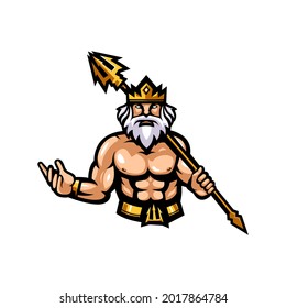 zeus mascot logo design illustration
