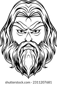zeus mascot logo design illustration