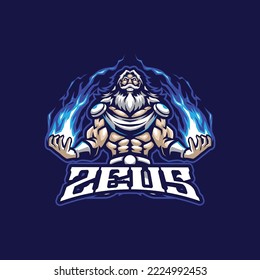 Zeus mascot logo design with modern illustration concept style for badge, emblem and t shirt printing. Angry zeus illustration for sport and esport team.