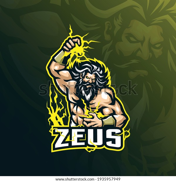 Zeus Mascot Logo Design Modern Illustration Stock Vector (Royalty Free ...