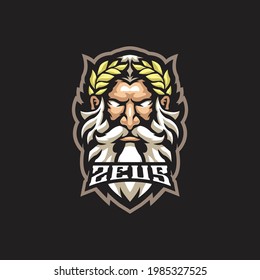 Zeus mascot logo design vector with modern illustration concept style for badge, emblem and t shirt printing. Zeus head illustration.