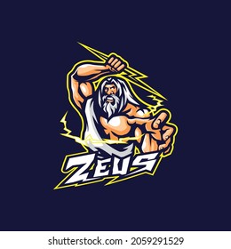 Zeus mascot logo design vector with modern illustration concept style for badge, emblem and t shirt printing. Angry zeus illustration for sport and esport team.