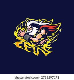 Zeus Maskottchen Logo Design Vektor. Zeus-Illustration für Sport- und Sportteam.