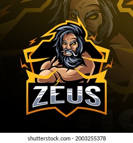 Zeus mascot logo esport design templates