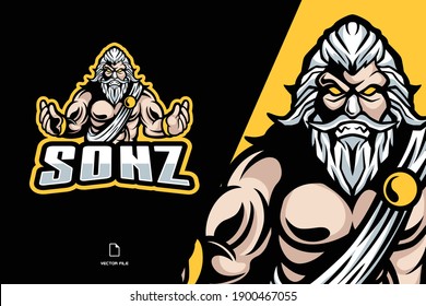 zeus mascot logo mythologi illustration