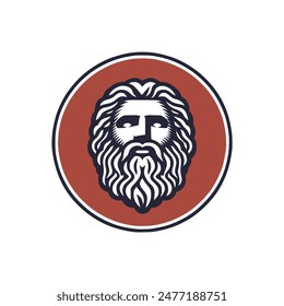 zeus old retro vintage stamp logo vector illustration template design