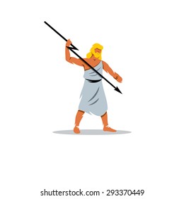 Zeus sign. In Greek mythology, king of gods, people, sky, weather, fate, law. Vector Illustration. Branding Identity Corporate logo design template Isolated on a white background