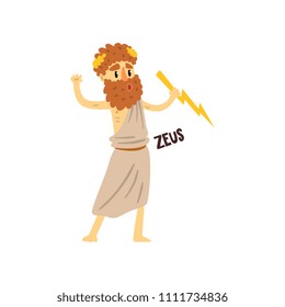 Zeus supreme Greek God, ancient Greece mythology character character vector Illustration on a white background